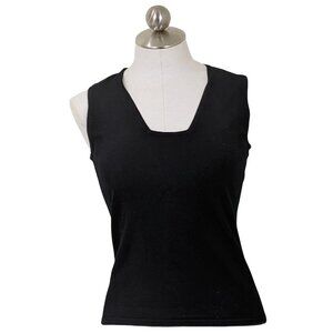 Red Medium Sleeveless Black 71% viscose/29% nylon  Knit Top  41b